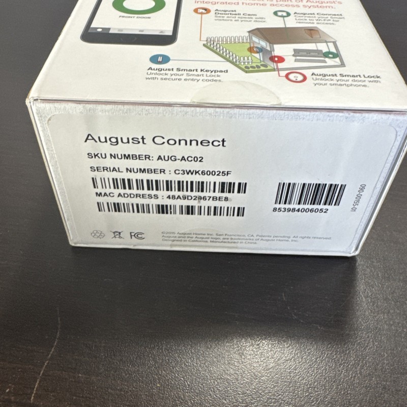 August Connect Wi-Fi Remote Access Bridge White (AC-01) Smart Lock Alexa Google gallery