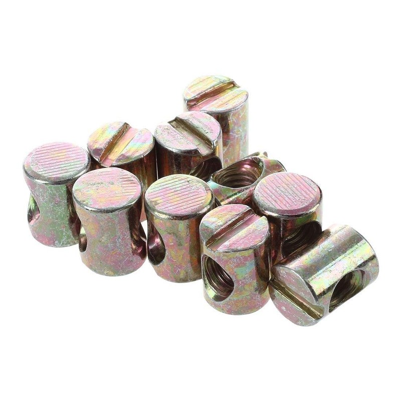 Risprsulen 10Pcs Shyness M6 Barrel Dowel Slotted Furniture Nut for Beds Crib …