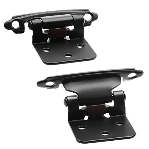 Matte Black 1/2" Overlay Cabinet Hinges 6 Pack 3 Pairs Self Closing Hinges fo... gallery