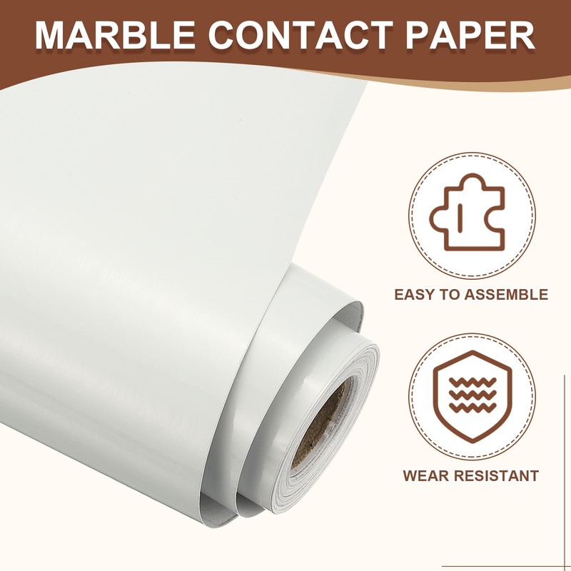 Marble Contact Paper 197x15.8 Inch Wallpaper Stick Countertop Cloud White gallery