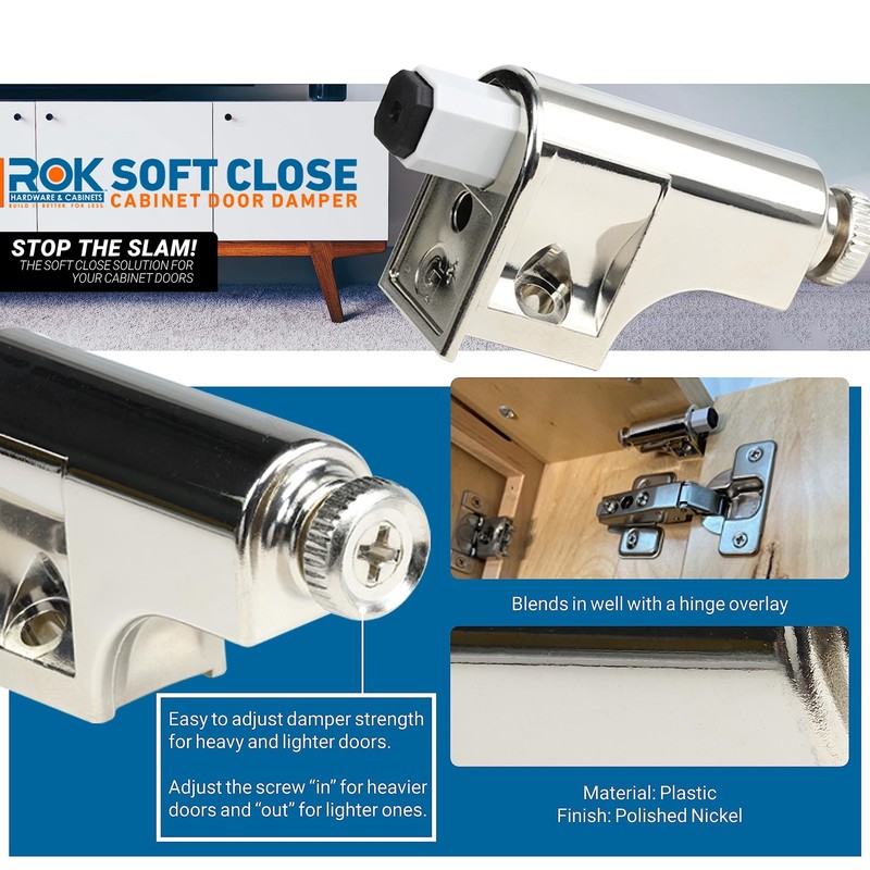 5 Pack Hardware Soft Close Damper for Cabinet Doors/Compact/SoftClose Cabinet... gallery