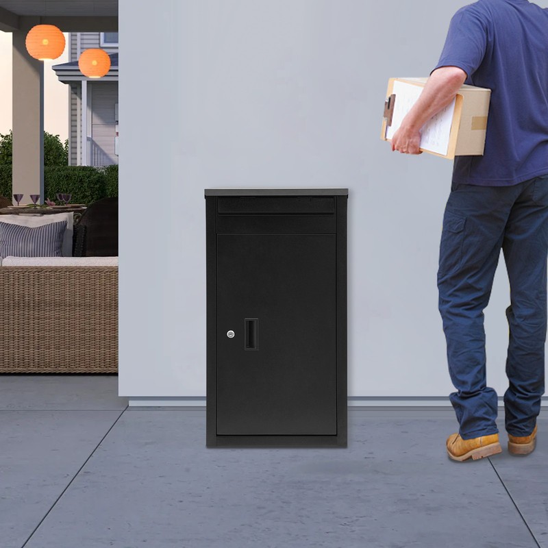 Wall-Mounted Parcel Drop Box, Package Delivery Box, Large Mail Box with Key Lock gallery