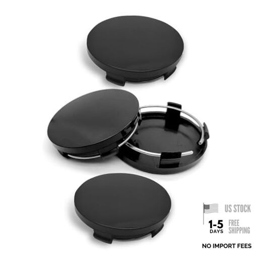 4PCS Car Wheel Center Caps, 60MM/2.36In OD 56MM/2.2In ID Center Hub black
