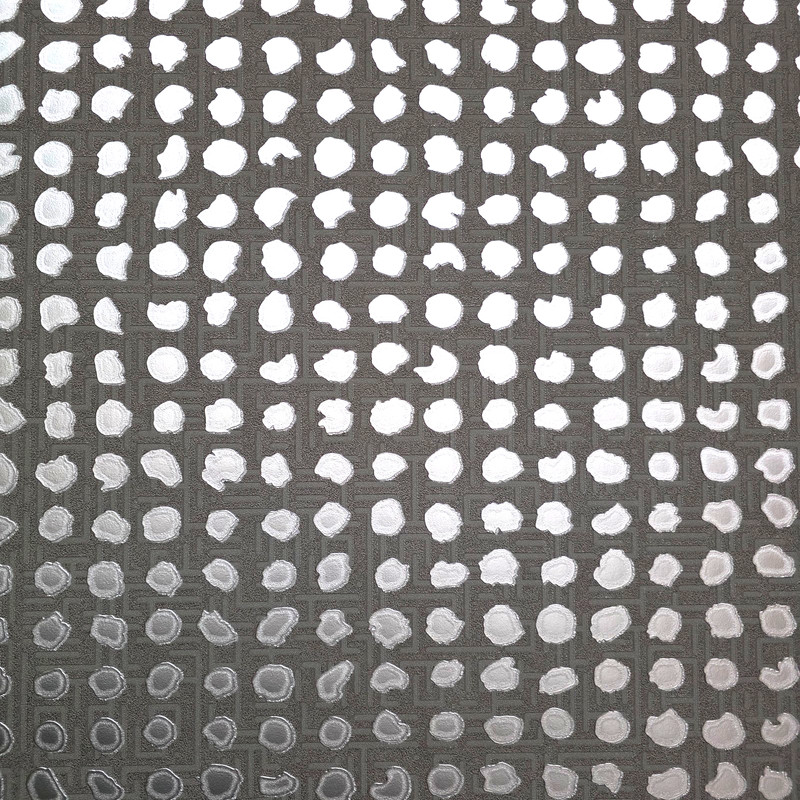 Geometric Grid matte deep gray silver metallic dots textured modern wallpaper 3D gallery