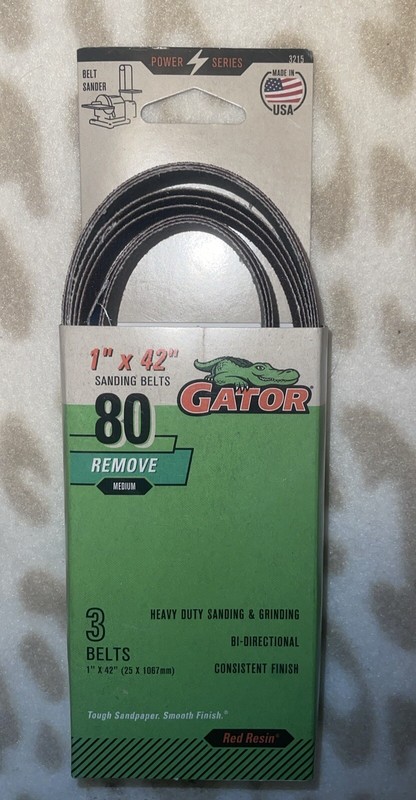 Gator 3215 80 Grit Heavy Duty Bi-Directional Medium Sanding Belts 1 x 42 in.