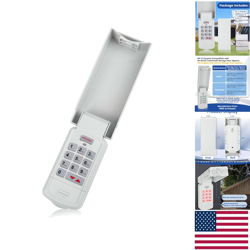 User-Friendly Wireless Garage Door Keypad for Genie Models – Battery Included