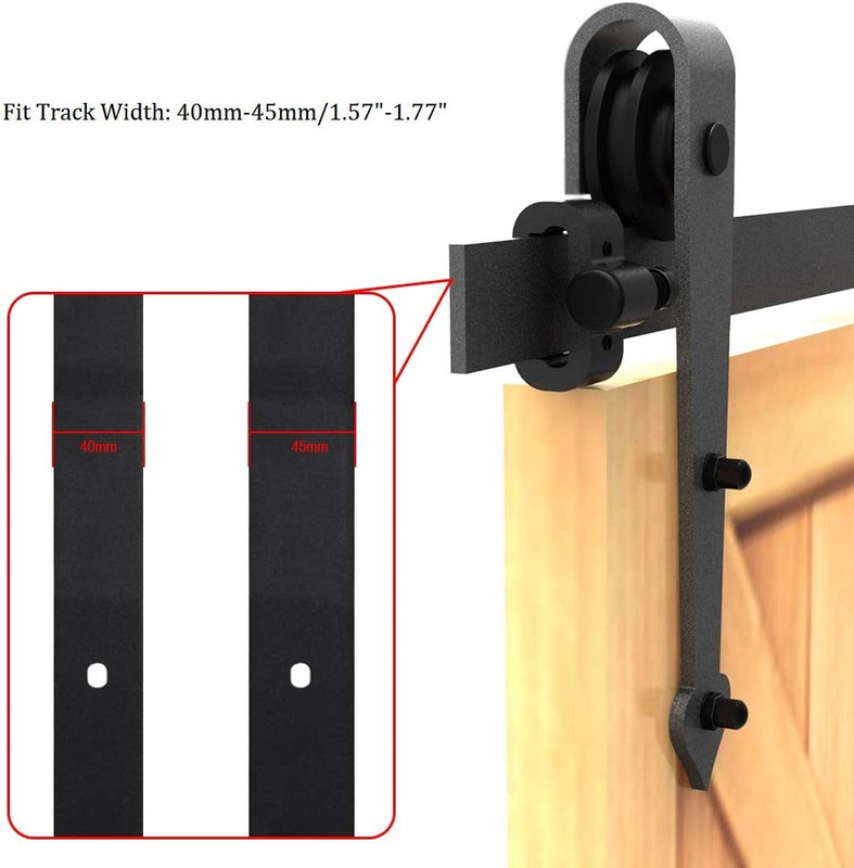 CCJH Spring Adjustable Door Stoppers for Sliding Barn Door Black (One Pair) gallery