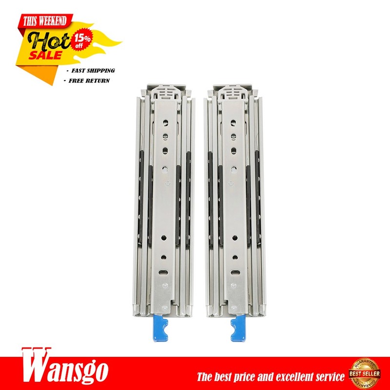 2 Pcs Locking Drawer Slides 12 Inch Full Extension & Lock 500 lb Load Capacity