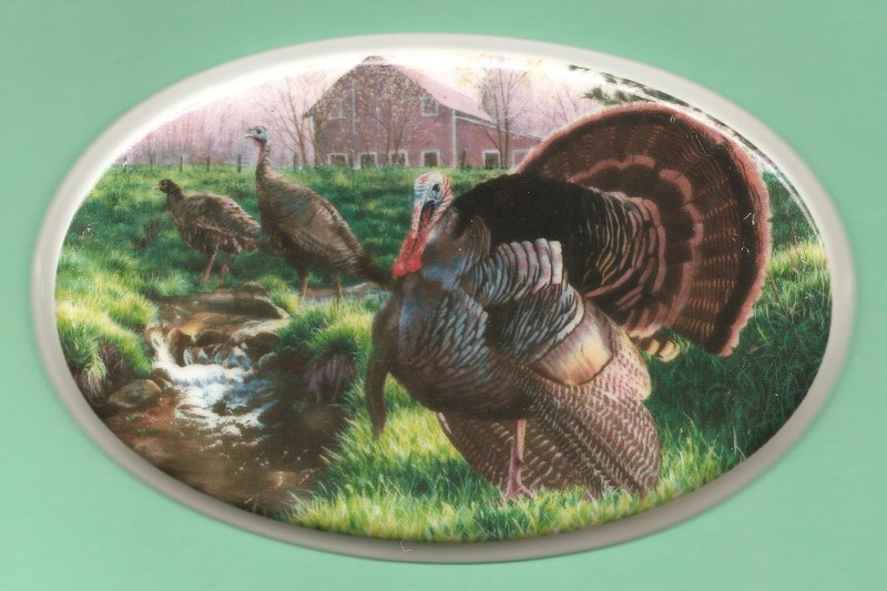 Ceramic Tile Wild Turkey Spring Scene Hot plate, or craft project or Frame ~NEW gallery