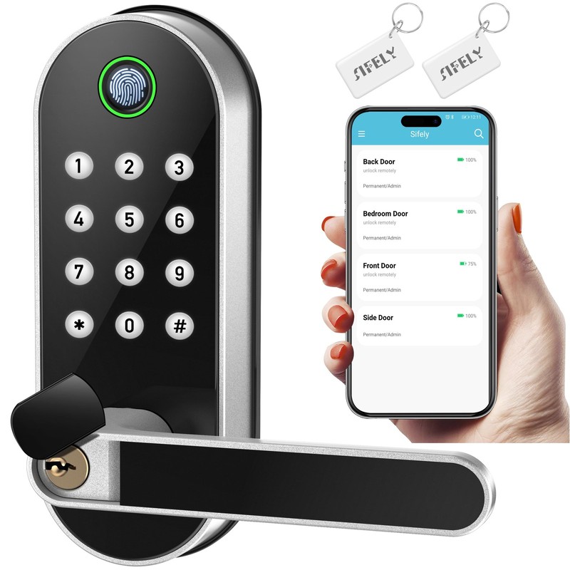 Fingerprint Smart Door Lock with Handle & Keypad No More Lost Keys Keyless Entry