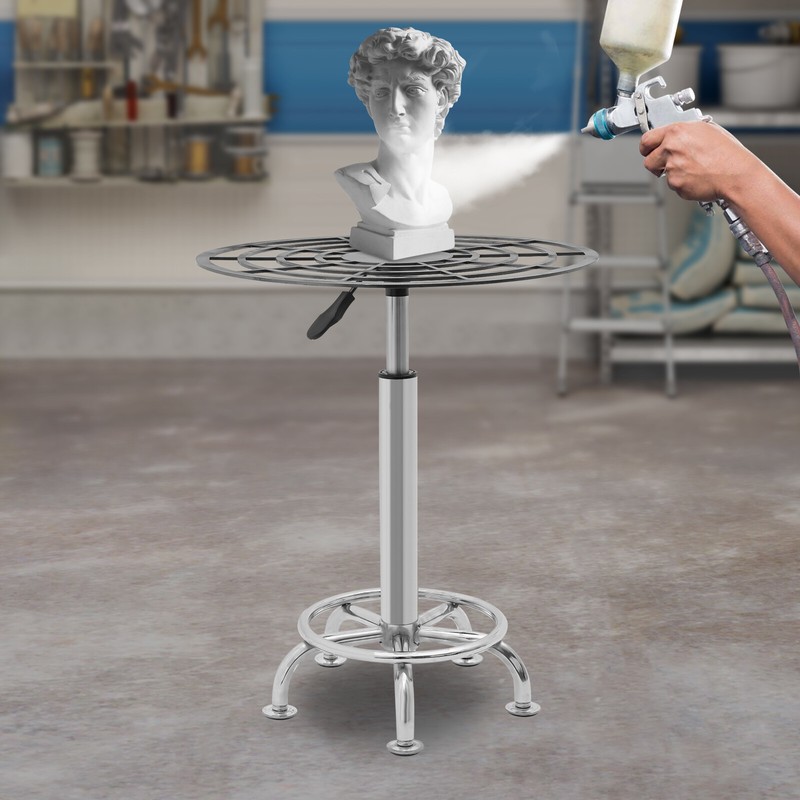 360° Rotating Spray Paint Rack Stainless Steel Adjustable Height 80kg gallery