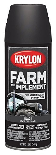 Krylon Farm Implement Paint Aerosol Low Gloss Black Direct to Metal Fast Dry ...