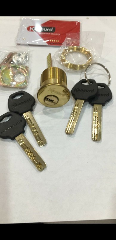 High Security Rim/Mortise Cylinder 5 Keys Kenaurd Gold color 006