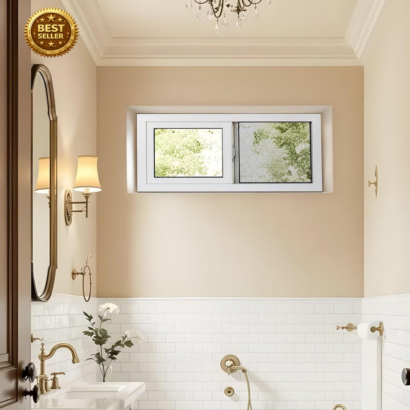 Vinyl Basement Window, 32" X 14" Slider Window with Double Pane Insulated Temper gallery
