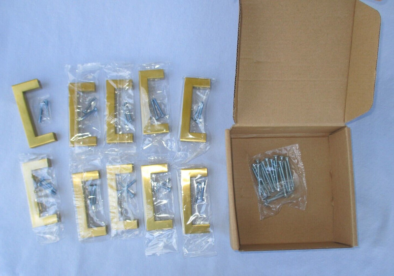 Ravinte Gold Cabinet Handle Pulls 3″ Brushed Gold Pack of 10 Drawer Pulls Lot