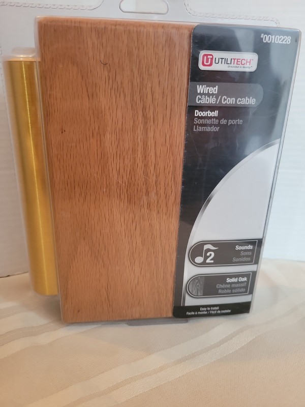 Utilitech Wired Doorbell 2 Sound options Solid Oak Sealed Vintage