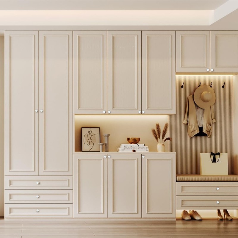 MARSTREE 4 Pack White Ceramic Cabinet 2.91 x 1.38 x 1.02 Inch, 4 gallery