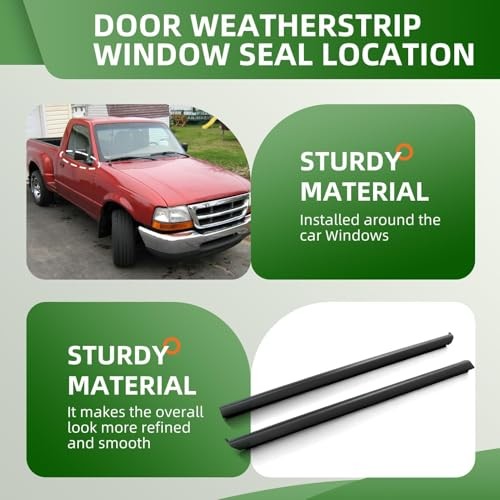 Window Trim Molding Compatible with Ranger 1999-2011 Front Outer Door gallery