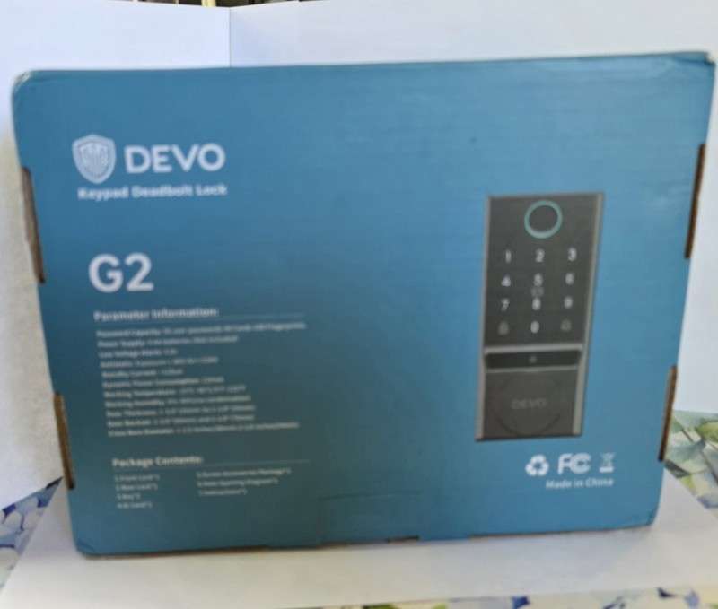 DEVO G2 Keyed Entry Smart Door Lock Keypad + Fingerprint, App, Black/Gray gallery