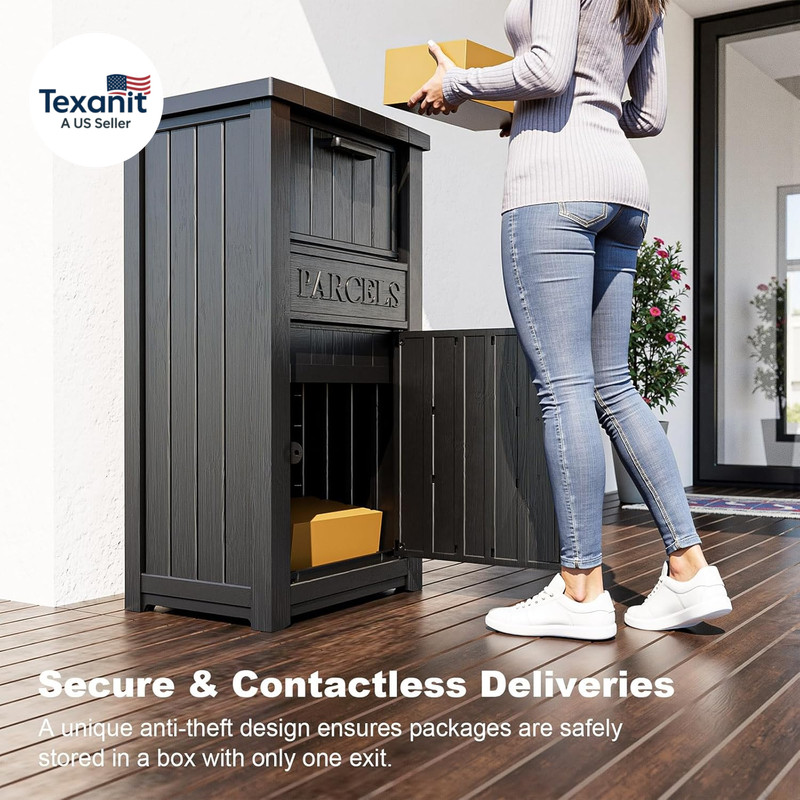 Package Delivery Box for Outside, Large Parcel Drop Box with Lockable Secure, Wa gallery