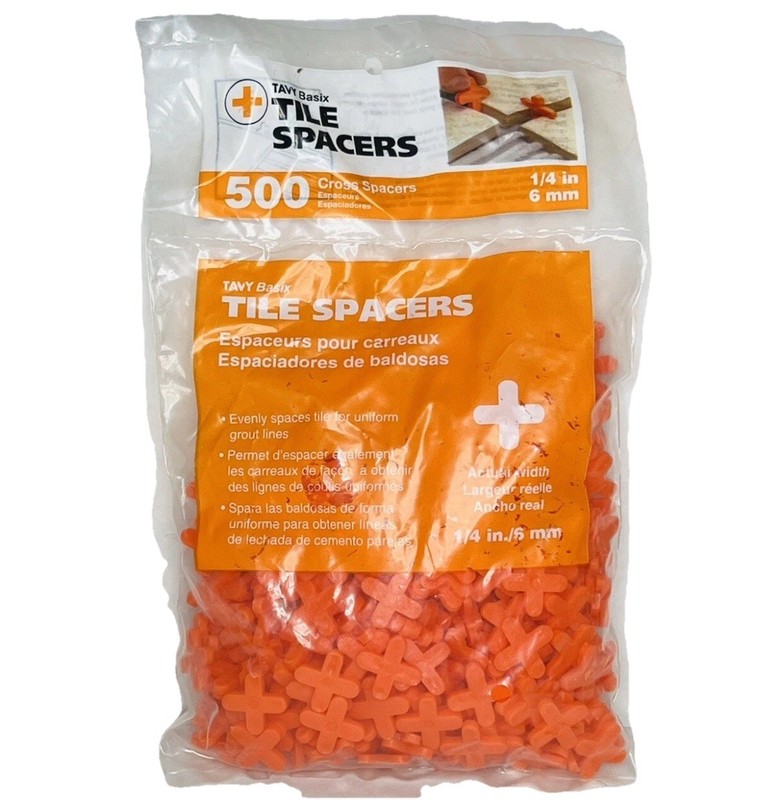 Tavy Basix | Cross Tile Spacers | 1/4in- 6mm | 500 Pc. Pack | New