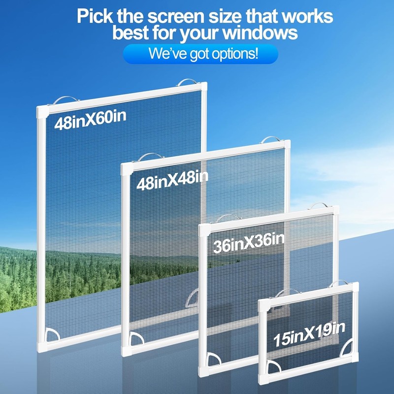 Fiberglass Window Screen Frame Kit 48in x 60in Replacement Mesh Screen Door Kit gallery