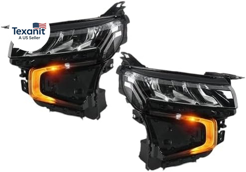 LED Headlight Assembly W/Halogen Turn Signal Pair Fit for Chevy Tahoe & Suburban gallery