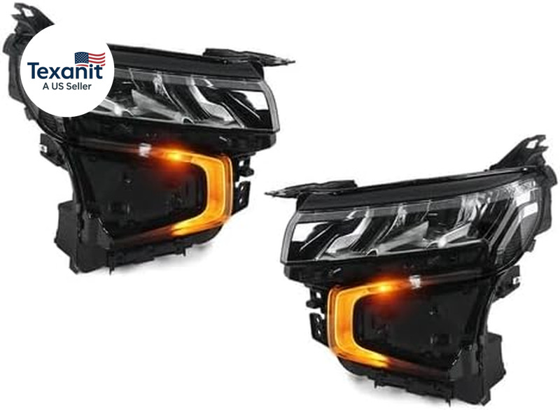 LED Headlight Assembly W/Halogen Turn Signal Pair Fit for Chevy Tahoe & Suburban gallery