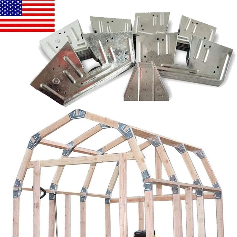 Durable Galvanized Steel Angles Base Plates Set Easy Assembly for Storage Shed