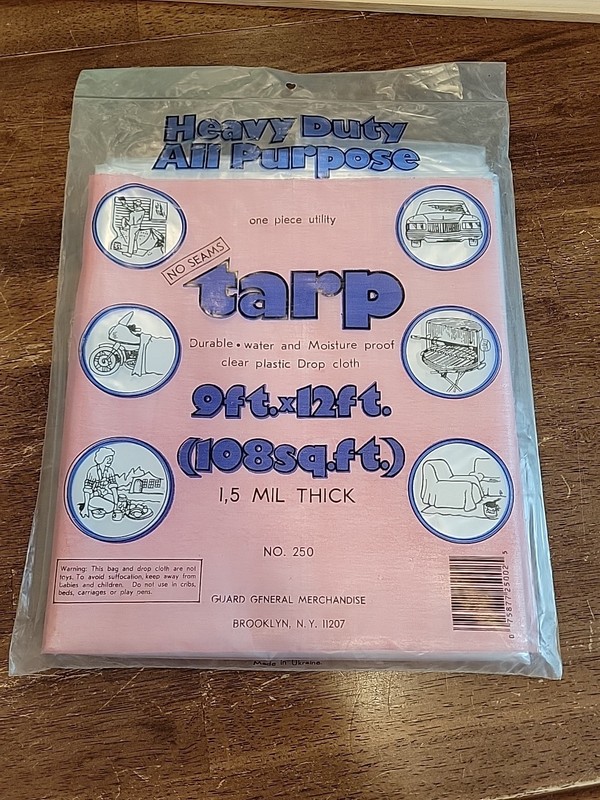 VTG Guard General Merchandise All Purpose Tarp Clear Plastic Drop Cloth 9×12″