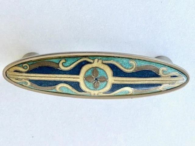 Ceramic Pull Handle Kitchen Cabinet Hardware Cloisonne Teal