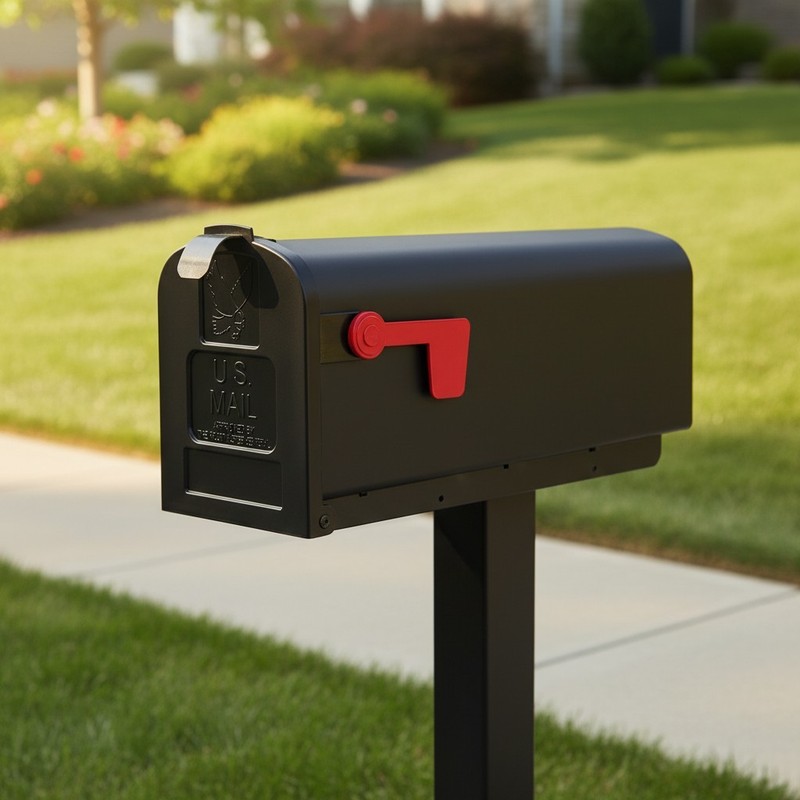 Parsons Black Rust-Proof Post Mounted Mailbox – USPS Approved for Easy Delivery