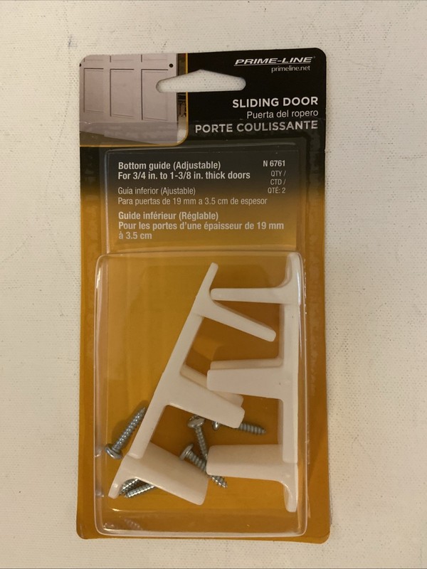 Prime-Line 1-1/4 In. Adjustable Nylon Base Bypass Door Bottom Guide (2 Count)