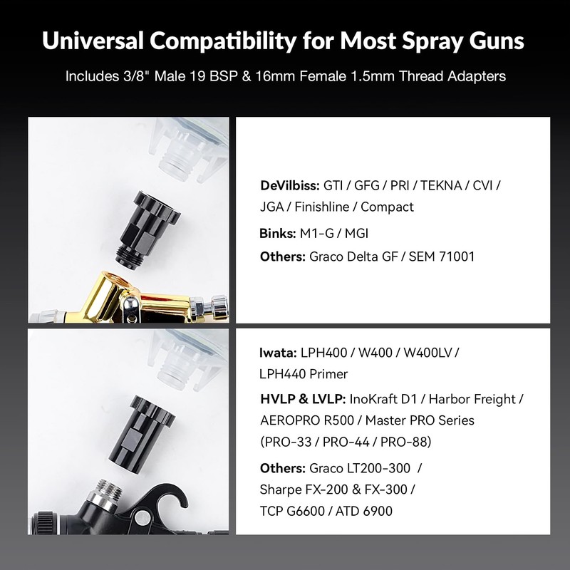 Disposable Paint Cups Liners 20oz Spray Gun Mixing Storage Set 40 Cups + Adapter gallery