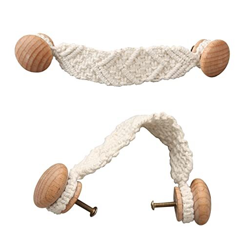 2 Pack Bohemian Style Rope Knobs Door Handle Rope Knot Cabinet Drawer A