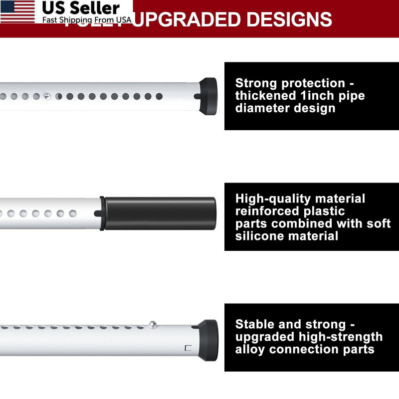 AceMining Sliding Door Security Bar,Heavy Duty Patio 1 Pack, White gallery