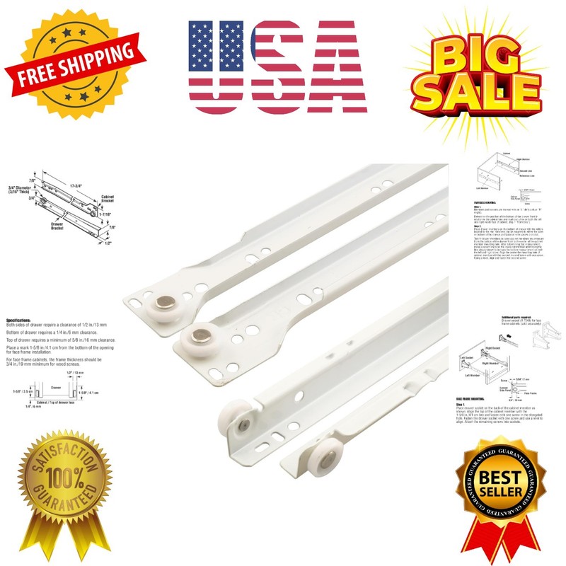 Drawer Slide Kit – Replace Drawer Track Hardware – Self-Closing Design –Fits …
