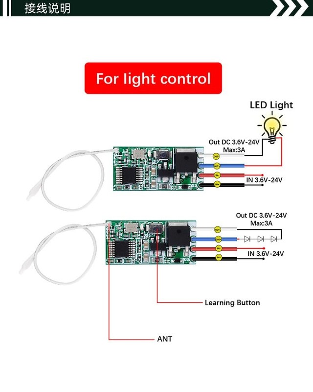 433M Universal Wireless RF Remote Control Switch DC 6V 12V 24V 1CH Channel Re... gallery