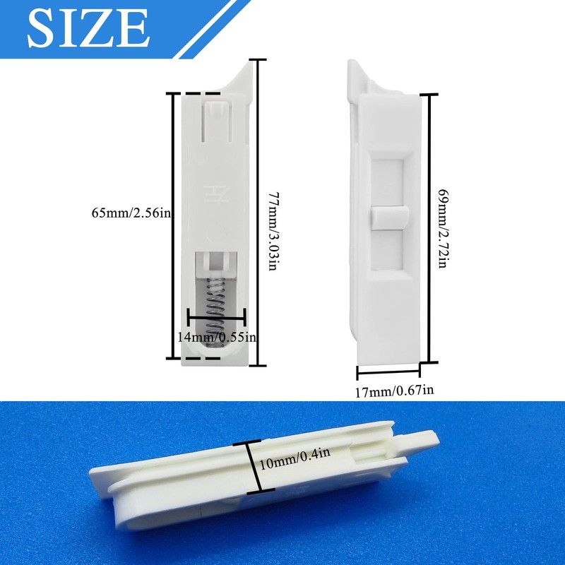 Window Tilt Latch Snap In Spring Loaded Sliding Lock White 2 Pairs gallery