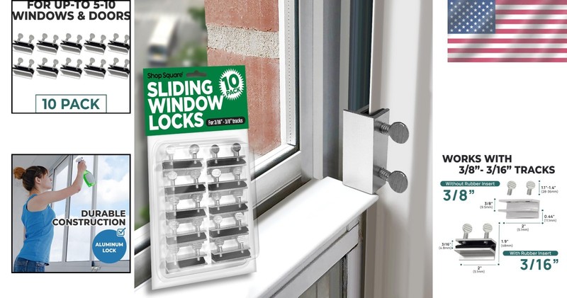 10-Pack Adjustable Window Locks for Vertical & Horizontal Security Solutions gallery