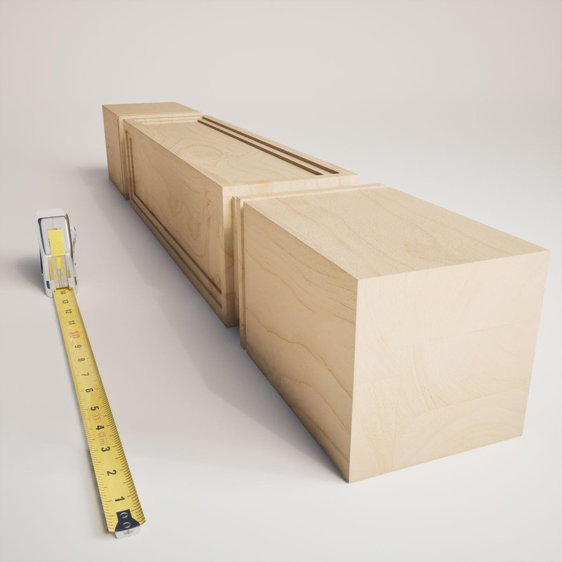 Alder Raised Panel Cabinet Column - 5"W x 5"D x 35.5"H gallery