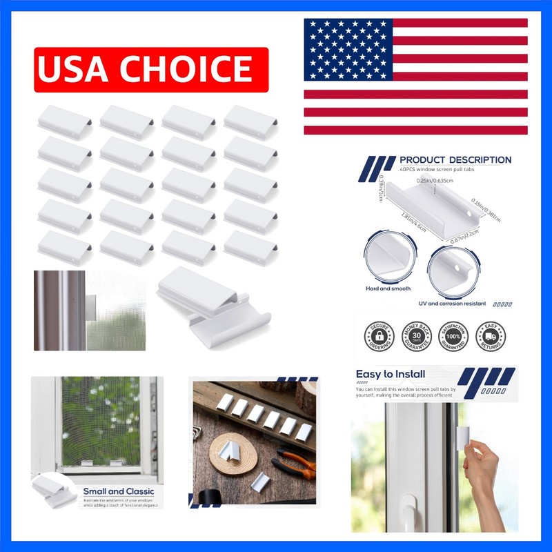 40 Pcs Window Screen Pull Tabs Window Screen Spline Channel Pull Lift Tabs Al…