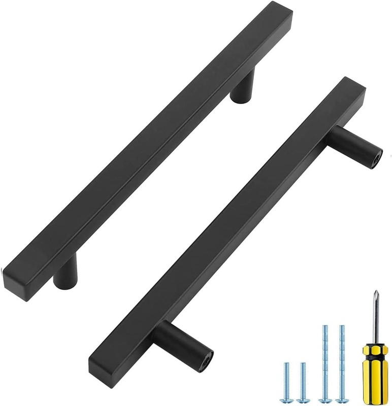 Ravinte Cabinet Handles 30 Pack 5 Inch Matte Black Square Pulls