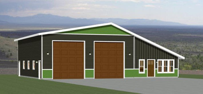 56×48 2 RV Garage – 2 Bedr 2 Bath – 2,649 sq ft – PDF Floor Plan – Model 2E