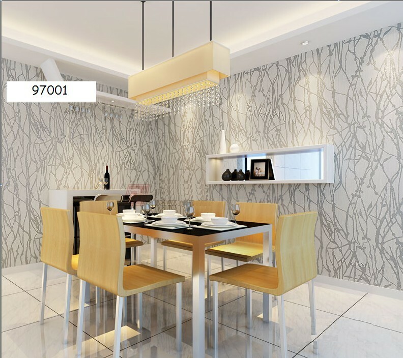 Modern Minimalist Curve Tree Patterns Non-woven Bedroom Wallpaper Roll 57 sq.ft gallery