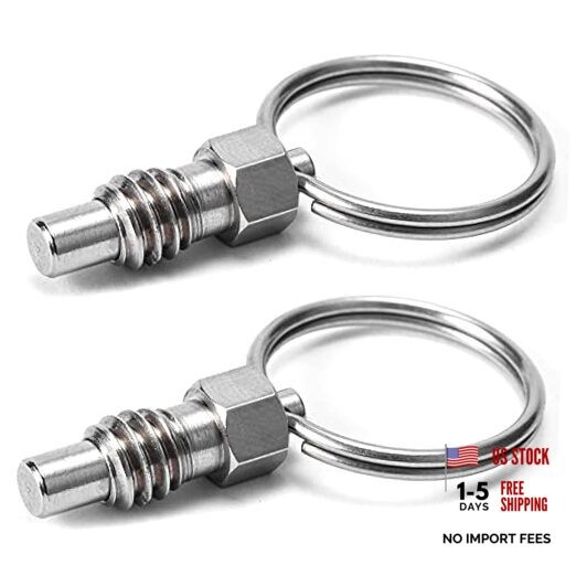 2 Packs Spring Plunger with Pull Ring, 3/8″- 16 Thread Size, 0.44″ 3/8″ – 16