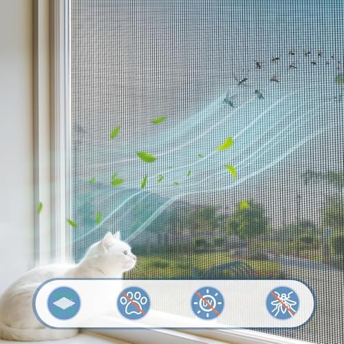Window Screen Replacement Mesh 48"W x 99"L - Pet Resistant 48 X 99 Inch Gray gallery