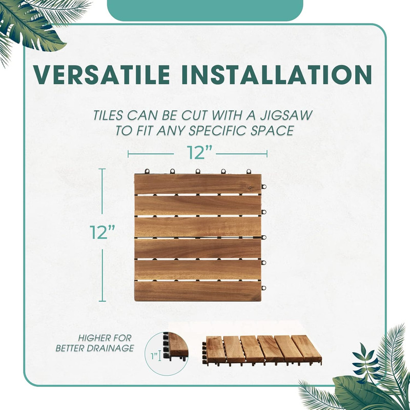 Combo 10Pcs Interlocking Deck Tiles and Heavy Duty Garden Hose Holder Freestandi gallery