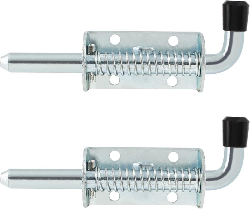 2 Pcs 5 Inch Spring Loaded Latch Pin, Heavy Duty Carbon Steel Barrel Bolt Lat... gallery