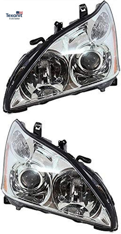 Headlight Assembly Pair for LEXUS RX330 2004-2006, Hid/Xenon, Models W/O Adaptiv